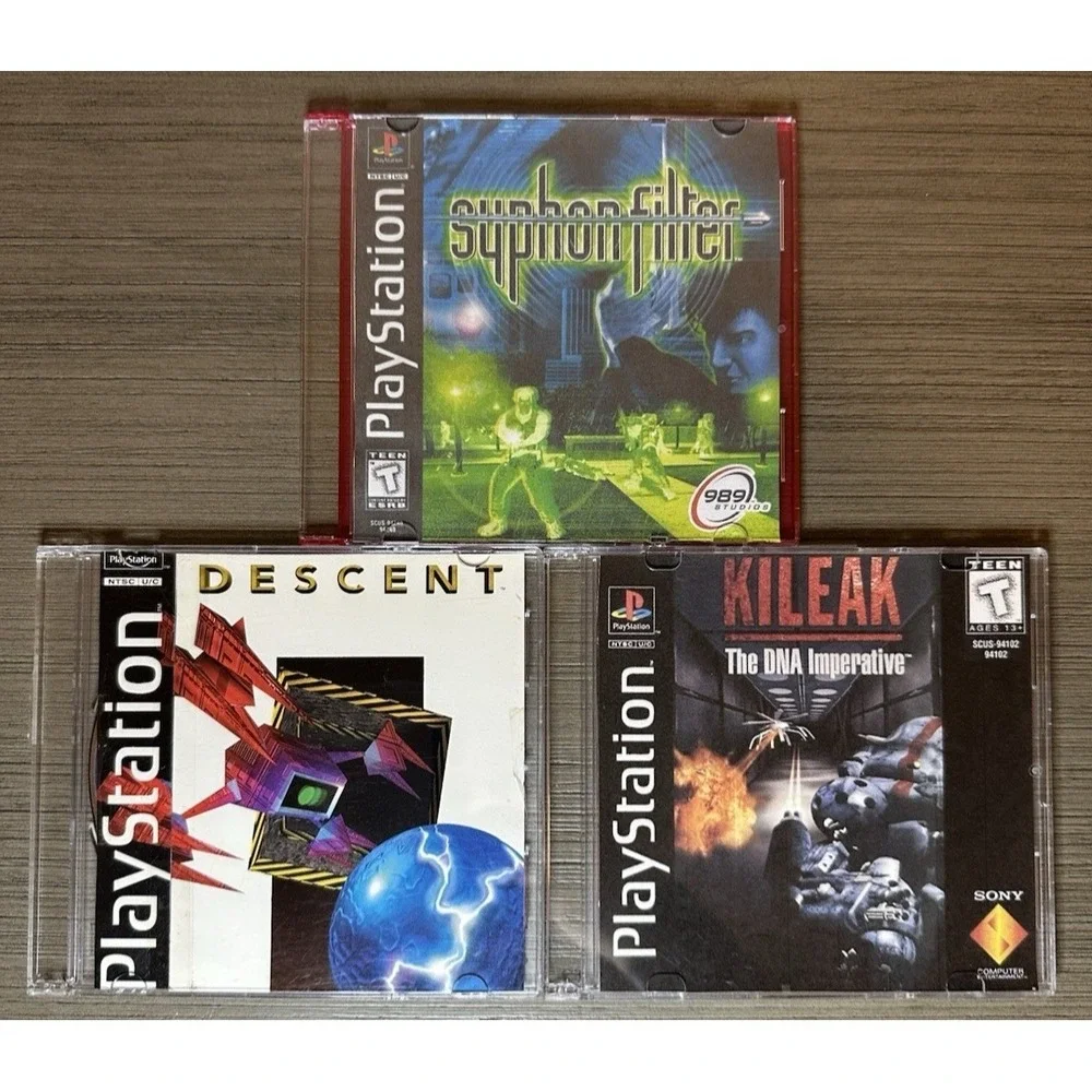 PS1 Disc Only Games Lot‎ - Descent, Syphon Filter, Kileak The DNA Imperative